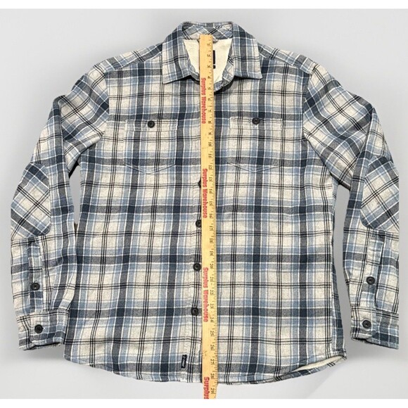 JOHNNIE-O Men’s MED Wake Plaid Shacket Flannel Sherpa Lined Button Up Jacket - Picture 6 of 13